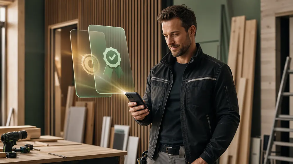 Verifizierter Unternehmer nutzt WerkBid am Smartphone